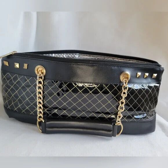 Wild Eye Wine Bottle or Lunch Insulated Cooler Bag Gold Studded Freezer Handbag - Picture 2 of 7